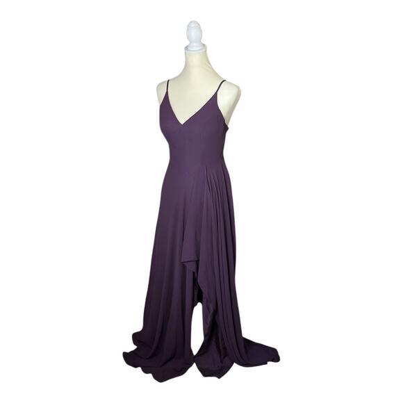Azazie Stunning Purple V Neck Formal Bridesmaid Prom Dance Dress US Size 4 - Picture 1 of 9